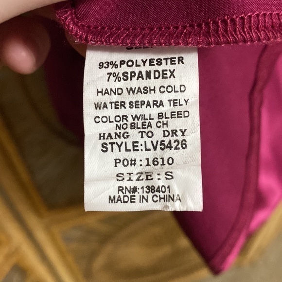 L‎ Love Women's Small Satin Faux Wrap Long Sleeve Dress - Pink / Purple - Picture 10 of 10